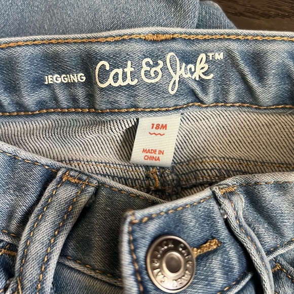 Cat & Jack unicorn blue jeans for baby girl 18 months - Picture 3 of 3